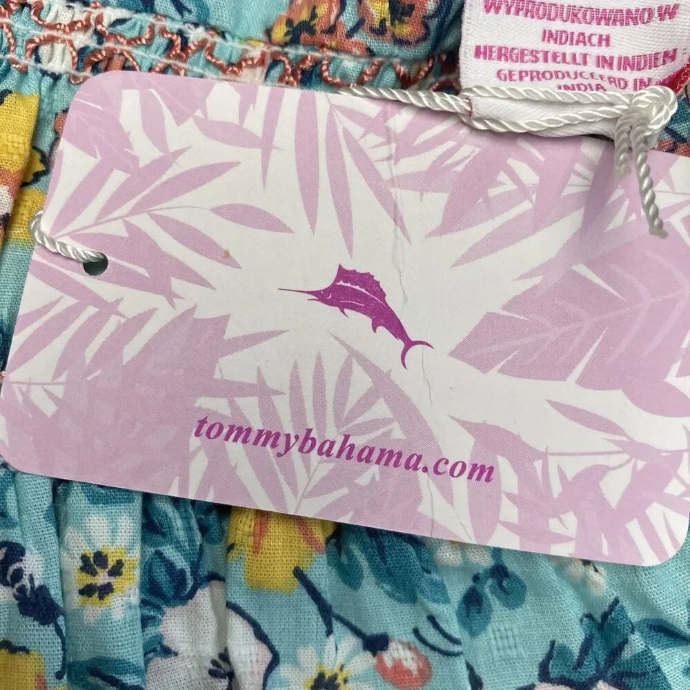 NWT TOMMY BAHAMA blue multicolor floral flutter sleeves baby girl dress 24M